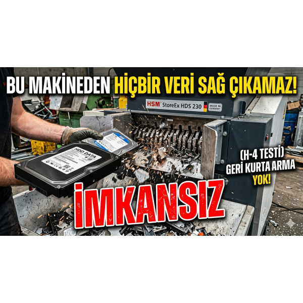HSM StoreEx HDS 230 (Tek Aşamalı) Hard Disk İmha Makinesi | Dijital Medya Öğütücü